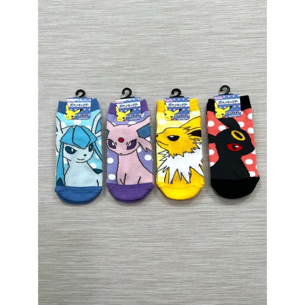 Pokemon Kids Socks Set - Glaceon, Espeon, Jolteon, Umbreon Size 5-7 years
